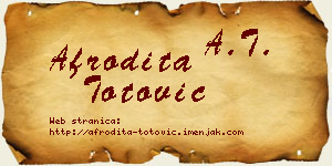 Afrodita Totović vizit kartica